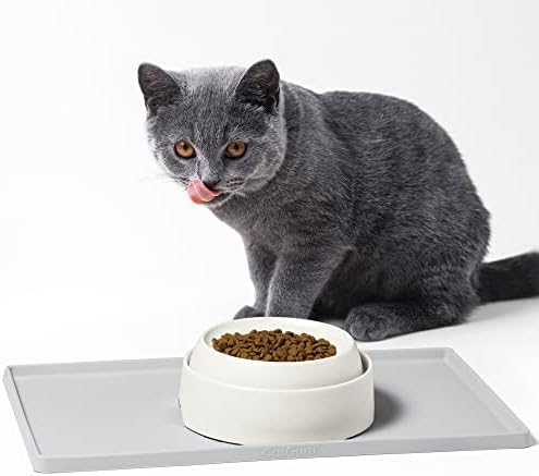 Tapete de comida de gato catguru, tapete de alimentos pequenos e grandes, tapete de gato à prova d'água para comida e água, tapete
