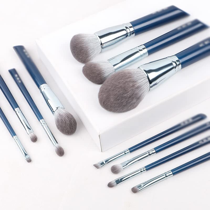 Escova de maquiagem txukk-azul-céu azul 11pcs pincéis de maquiagem de fibra super macia