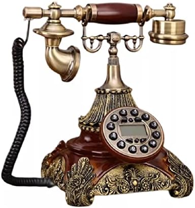 Lepsjgc antigo telefone fixo moda vintage telefone telefone azul luz de fundo+handsfree+identificação de chamadas