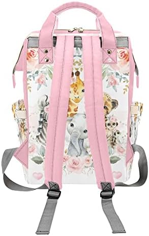 Zebra Elephant Pink Flor Flor Backpack Personalizado personalizado com nome de enfermagem sacos de bebê para presentes para