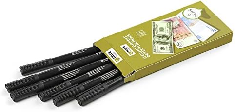 Noteshield 6 pacote detector de projeto de lei falsificado caneta caneta caneta falsa marcador de dinheiro detectar marcador falso,