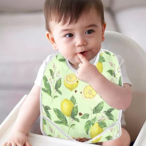 Mazeann Baby Bibs Lemon Tropical Babies Alimentando babador, babadores de comida ajustável para menino