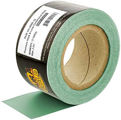 DURA-GOLD PRO Série Longboard Lixing Hand Lixer Block-Gancho e Loop Backing e PSA adaptador Pad & 2000 Grit Green Landpaper Roll, 2-3/4 de largura, 12 jardas de comprimento