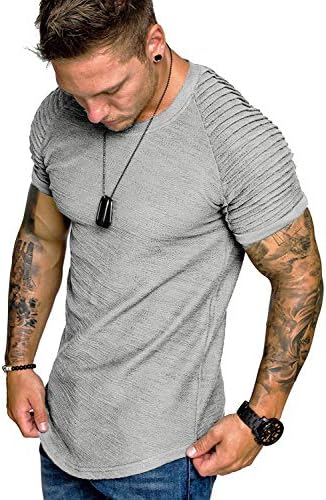 Coofandy masculino de camisetas musculares Muscle Sleeve Bodybuilding ginásio camiseta de manga curta Camisas de treino de moda Hipster camisa