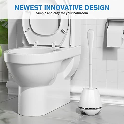 Brush e suporte do vaso sanitário Uptronic, escova de vaso sanitário com suporte ventilado, escova de vaso sanitário