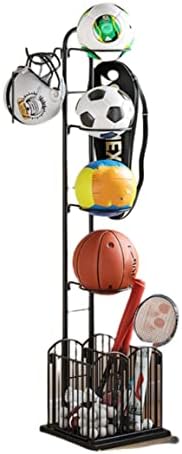 Qbreza basquete rack de equipamentos esportivos de armazenamento de armazenamento de garagem bola de bola para vôli badminton badminton rack de armazenamento