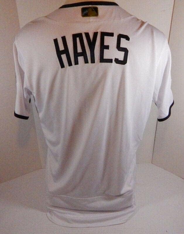 2019 pittsburgh pirates ke'bryan hayes jogo emitido white jersey memorial 150 p - jogo usado camisas mlb