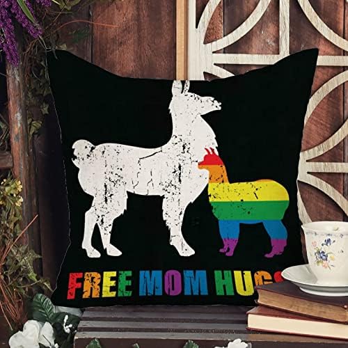 Jogue a capa de travesseiro, mãe livre, abraços alpaca gay travesseiro de travesseiro de gênero igualdade de gênero LGBTQ Orgulho gay Lesbian Cushion Capa