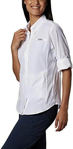 Camisa de manga comprida Tamiami II da Columbia, branca, média