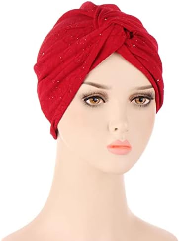 Feminino pré-amarrado Hapter-peças de turbante bohemian chapéu de gorro de bosuses elásticos lenço na cabeça para mulheres manchas