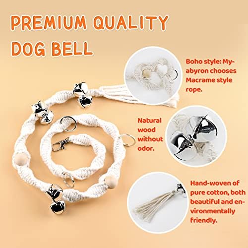 Myabyron pendurar campainha de cachorro de cachorro sino para anel para anel para sair do treinamento Potty Premium Quality Pet Supplies Jingle Bells 1pcs