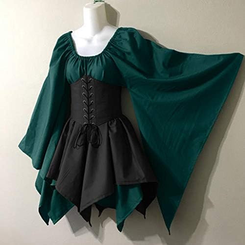 Vestido vitoriano de Halloween para mulheres plus size medieval vintage tradicional traje irlandês Retro vestido curto