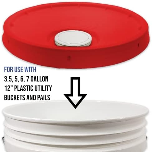 Netsellsit 3,5, 5, 6, 7 galões de plástico tampa de balde de plástico com despejo ~ ~ hdpe caçamba