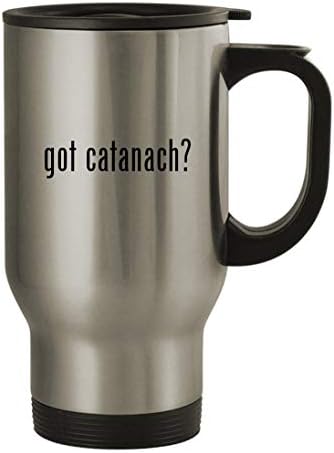 Presentes Knick Knack Got Catanach? - caneca de viagem de aço inoxidável de 14 onças, prata