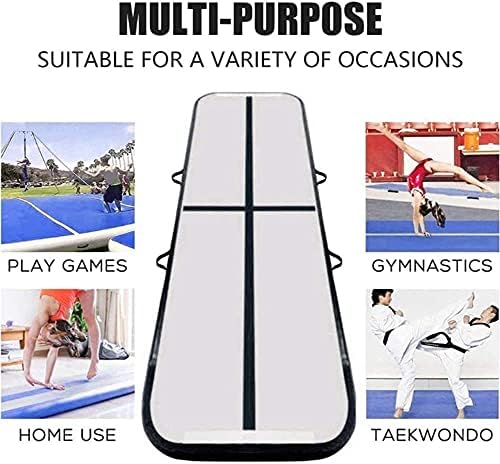 Lolicute Air Inflatab Track tapetes de 13 pés de 13 pés de ginástica de ginástica de ar com bomba elétrica para uso doméstico ioga/treinamento/academia/tumble/água