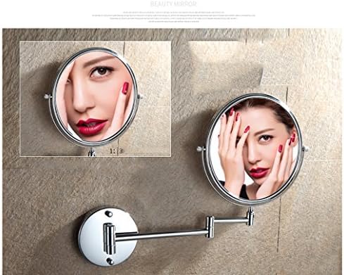 DW e HX Aço inoxidável Espelho de maquiagem extensível 3x Magnificatio Espelho de banheiro montado na parede de dois lados de dois lados 8 polegadas