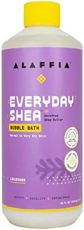 ALAFFIA Everyday Shea Bubble Bath, apoio calmante a relaxamento profundo e pele hidratada macia, feita com manteiga de karité
