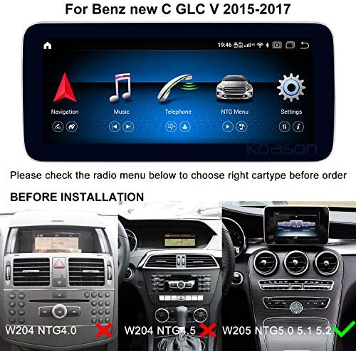 10,25 polegadas Atualizações de tela Android Monitor 4G LTE Multimedia Player GPS Navegação para Mercedes Benz C Glc V Classe C180