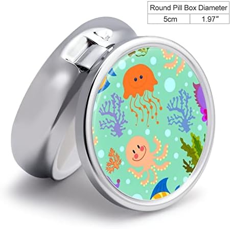 Pocket Pill Case Octopus Wellyfish Travel Pill Holder Storage for Medicine Suplemento Óleos de peixe vitamina 5cm