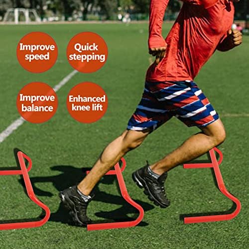 YexExinm 4 Pacote de pacote de velocidade de velocidade Os obstáculos- 6 de treinamento de agilidade destacável Hurdles- Equipamentos de prática esportiva para atletas, futebol, basquete