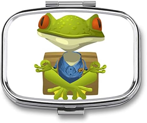 Caixa de organizador de comprimidos Funny Frog Pill Contêiner Portátil Diário Cague Caixa Medicina Caixa de Armazenamento 2.2x1.6in