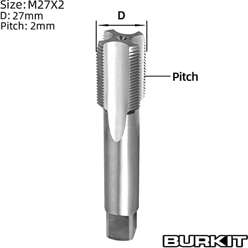 Burkit M27 x 2 Thread Toque da mão direita, HSS M27 x 2,0 Máquina de caia reta Tap Tap