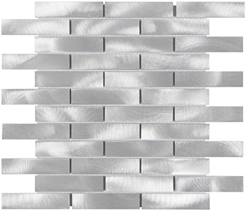 Modket Brick Junto escovado Mosaico metálico Mosh Malhada de backsplash cozinha / banheiro / parede de sotaque AM -211 - amostra