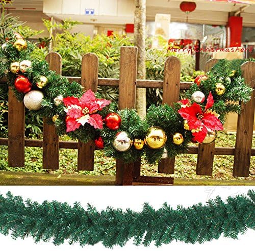9 pés de Natal Decoração de grinaldas de natal de natal pinheiro verde grinaldas artificial manto para decoração de porta de manto