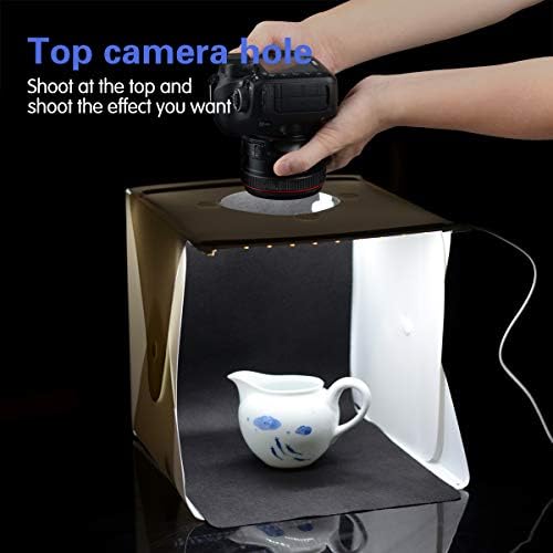 Photo Studio Box 9 X 9 x 9.5 com 2x20 luzes LED Mini Photo Tent+ 4 tipos de fundo de cor para produtos pequenos