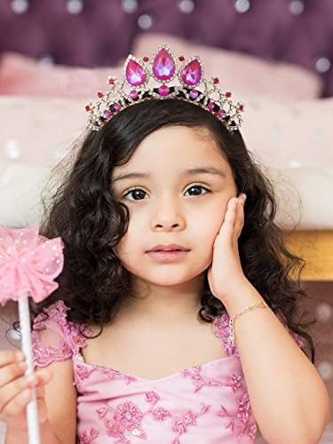 Sweetv Princesa Tiaras Para meninas, crianças vestindo bandana da coroa, acessórios de cabelo de Halloween Cosplay de Halloween de aniversário