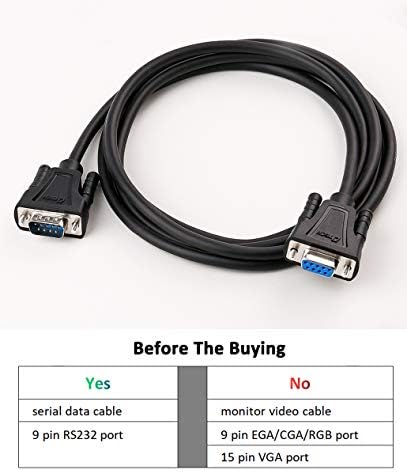 DTECH DB9 RS232 Cabo serial macho para extensão feminina Modem Null Cord Cross TX RX Linha para comunicação de dados