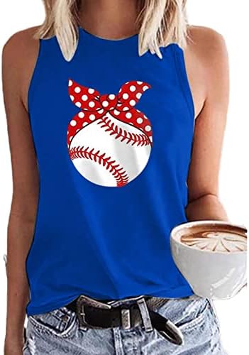 Tanque de beisebol feminino Tops de verão camisas sem mangas de verão Tops