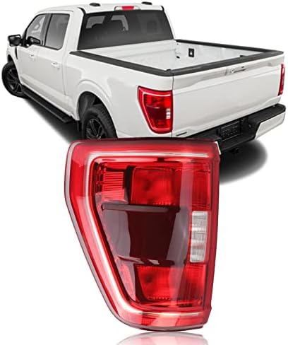 Duolctrams Freio traseiro Lâmpada traseira Lâmpada do lado esquerdo do lado do motorista com ponto cego compatível com 2021-2023 Ford F150 F-150 XLT Lariat Tremor Halogen Type W/O Bulb ML3Z13405C