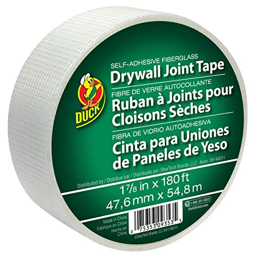 Marca de pato 282083 1,88 polegada por 180 pés de rolo único de fibra de drywall de fibra de vidro única, branca