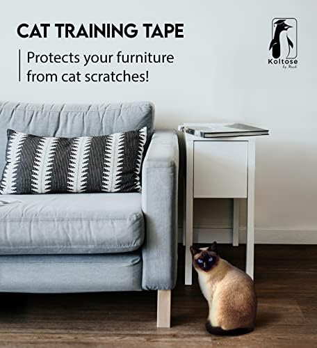 Fita de treinamento de gatos, 4 polegadas x 100 pés, fita de treinamento de gato de dupla face clara para balcões, couro, carpete, paredes e móveis, fita de treinamento de animais de estimação anti-scratch, fita de dissuasão extra-gato de gato