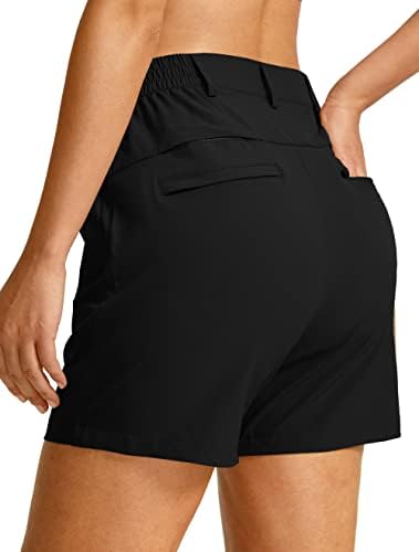 SOOTHFELEL Feminino shorts de golfe com 4 bolsos de 5 polegadas Vestido de estriado seco rápido Trabalho de caminhada para mulheres