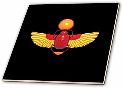 3drose antigo egípcio scarab besouro hieróglifo design. - Azulejos
