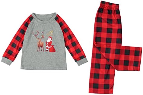 Pijama de Família Natal mal acordado com a família correspondente pijamas de Natal para a manga curta em família