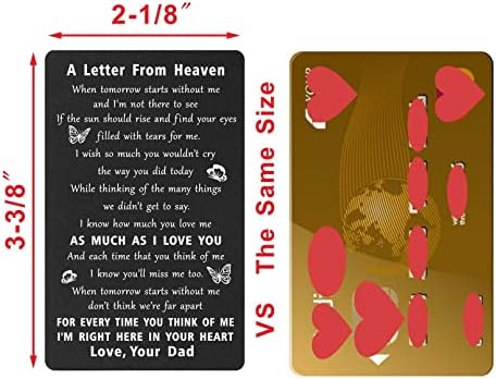 Cartão de simpatia de Engzhi por perda do pai - uma carta do pai no céu - presentes memoriais por perda de pai, carteira de carteira de condolência de luto
