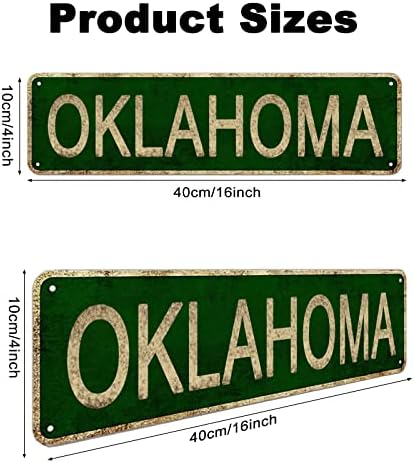 Linnstore Oklahoma Sign, America Nome do Estado Vintage Metal Tin Sign, Decoração de parede para escritório/casa/sala de aula - Melhor