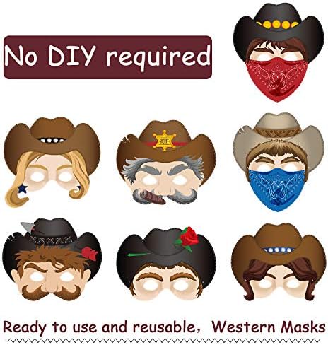 Máscaras de decoração de partido ocidental de Blulu máscaras ocidentais máscaras de cowboy ocidentais máscaras de halloween para figurinos