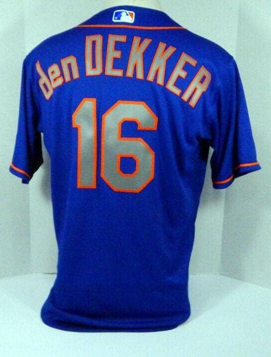 2018 New York Mets Matt den Dekker #16 Jogo emitido Blue Jersey Mets6223 - Jerseys MLB usada para jogo MLB