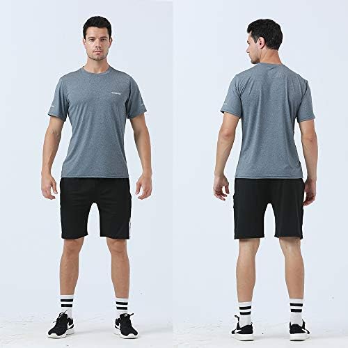 Camisetas atléticas de Congyee para homens 3 pacote de pacote de pacote ativo de ginástica rápida da tripulação do pescoço