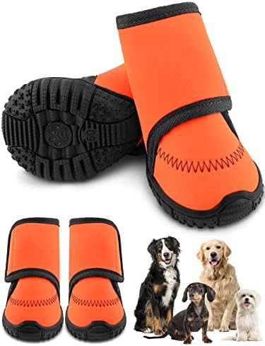 Botas de cachorro petbobi, sapatos de cachorro à prova d'água, sola sem deslizamento de borracha, proteja as patas de cachorro na chuva,