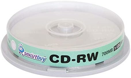 10 pacote smartbuy CD-RW 1-12X 700MB/80min de alta velocidade de alta velocidade logotipo reescritivo em branco Disco