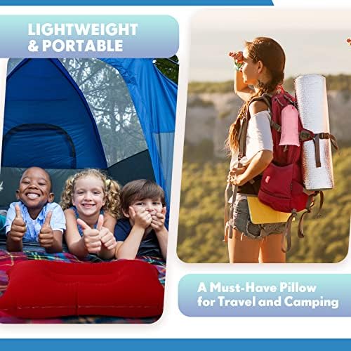 8 Pacote de travesseiro de acampamento inflável com travesseiro de viagem Ultralight Compact Confortável travesseiro de mochila