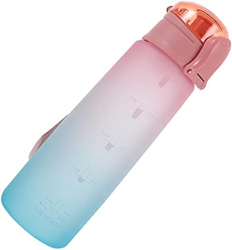 Garrafa de água de palha do bestonzon de 3 garrafa de água, bounce de água portátil Copo motivacional da garrafa de água