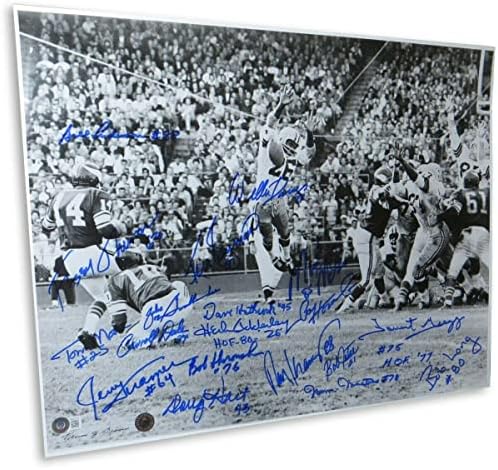 1960 Green Bay Packers autografou 16x20 foto Davis Kramer 19 Sigs AB62523 - fotos da NFL autografadas