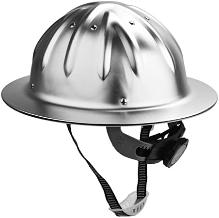 Hard -chapéu de metal, chapéu de construção de aba completa com suspensões ajustáveis ​​para engenharia do local de segurança