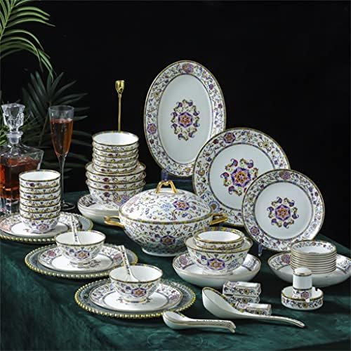 Walnut Tableware Set para casa de tigela de arroz de cerâmica de casamento em casa Placa e colher